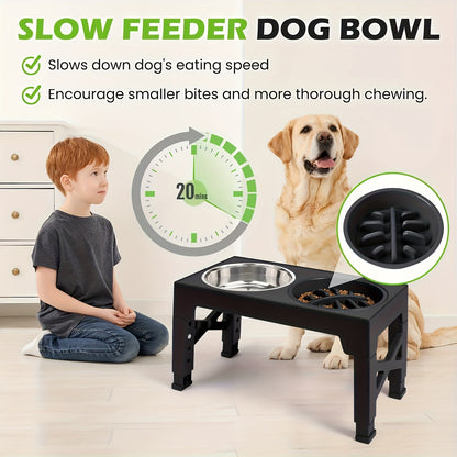 Adjustable Stainless-Steel Elevated Pet Feeder