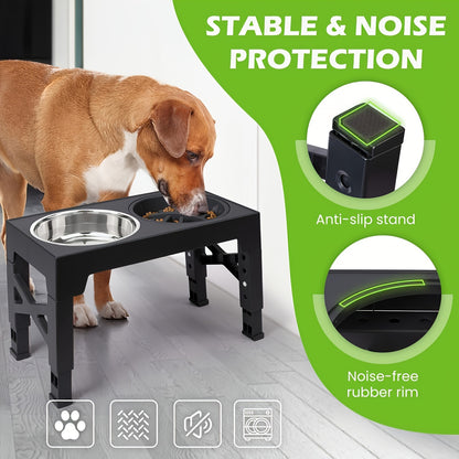 Adjustable Stainless-Steel Elevated Pet Feeder