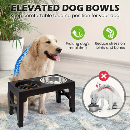 Adjustable Stainless-Steel Elevated Pet Feeder