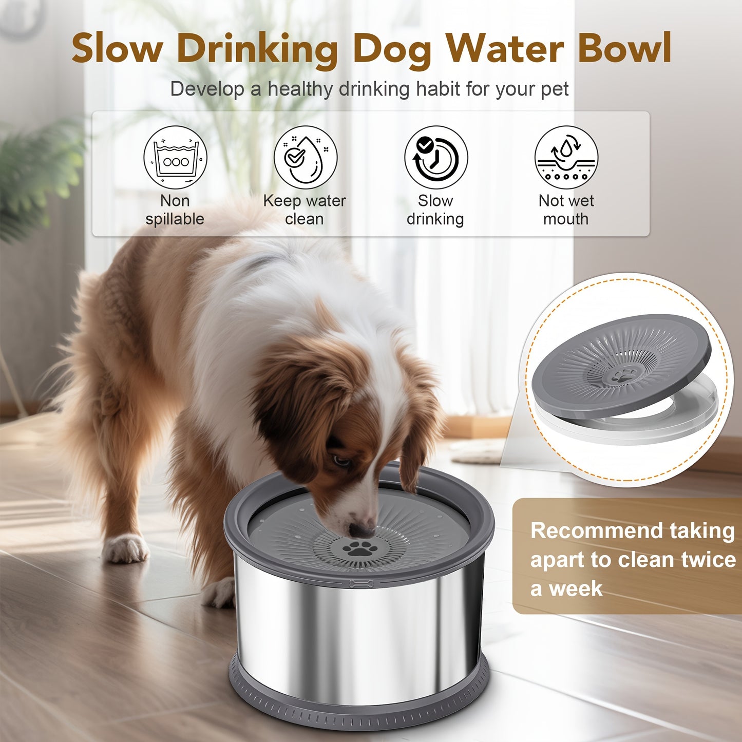 Heavy-Duty Spill-Proof Dog Bowl