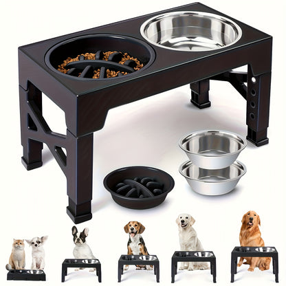 Adjustable Stainless-Steel Elevated Pet Feeder
